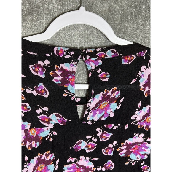 Lane Bryant Floral Cut Out V-Neck Flowy Tunic Bell Sleeve Top Size 26 POCKETS - Picture 6 of 10